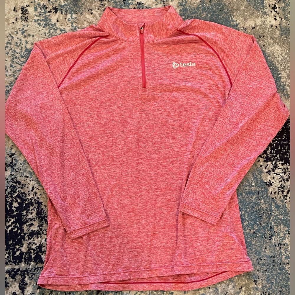 Tesla Heathered Red Pullover *Like New* Size L